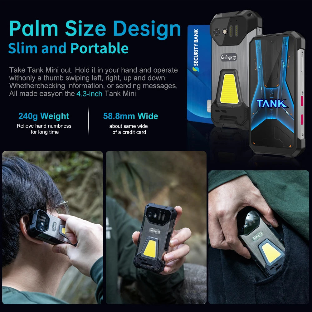 Unihertz 8849 Tank Mini – Smartphone Rugged Compact 4,3" | 100MP | 5800mAh | IP68 | Android 13