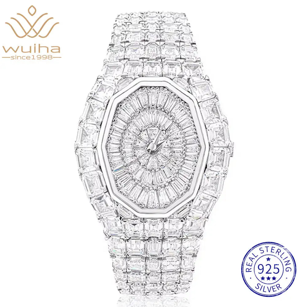 Montre Femme Saphir Taille Émeraude Argent 925 Quartz – CLEVI Paris