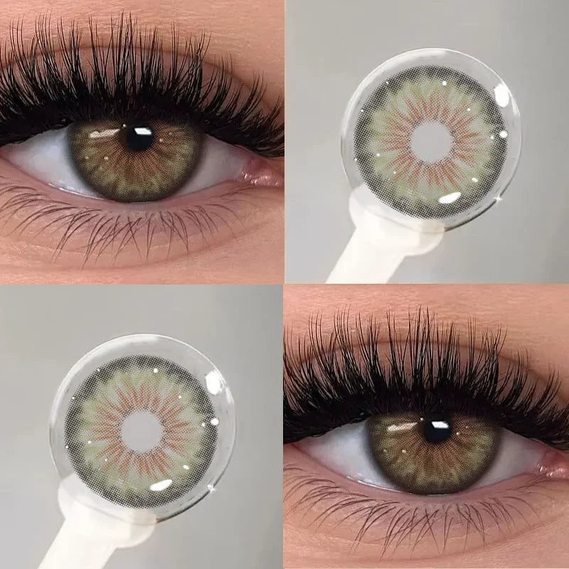 Lentilles de Contact Colorées avec Correction KSSEYE – 6 Teintes, Myopie – 8.00 à 0, Port Annuel