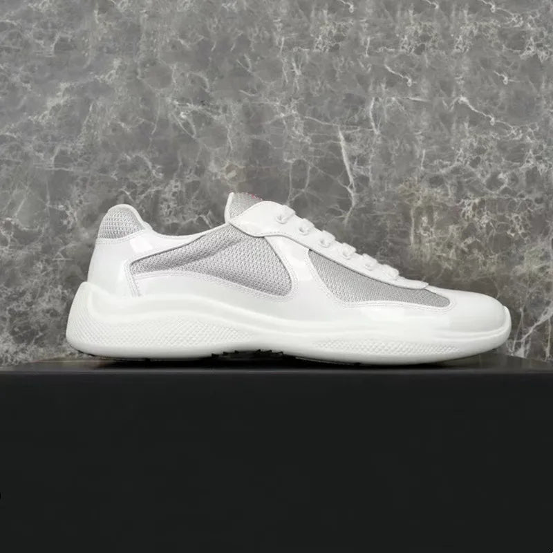 Sneakers Basses en Cuir et Maille Mixte – CLEVI Paris