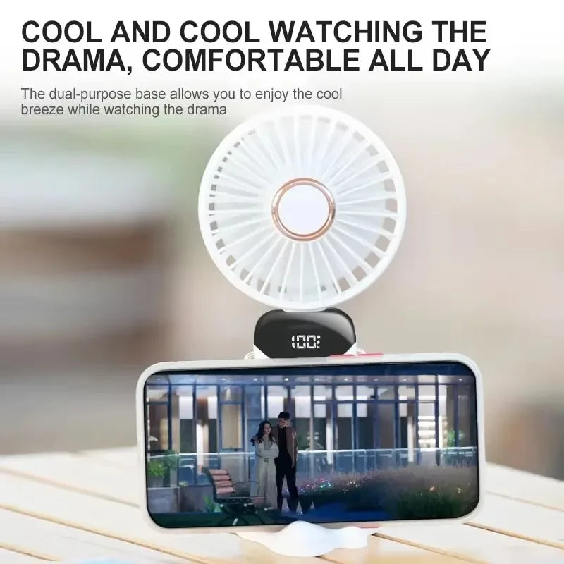 OIMG N15 Ventilateur 3-en-1 Main Cou Bureau 5 Vitesses Écran LED 1800mAh – CLEVI Paris