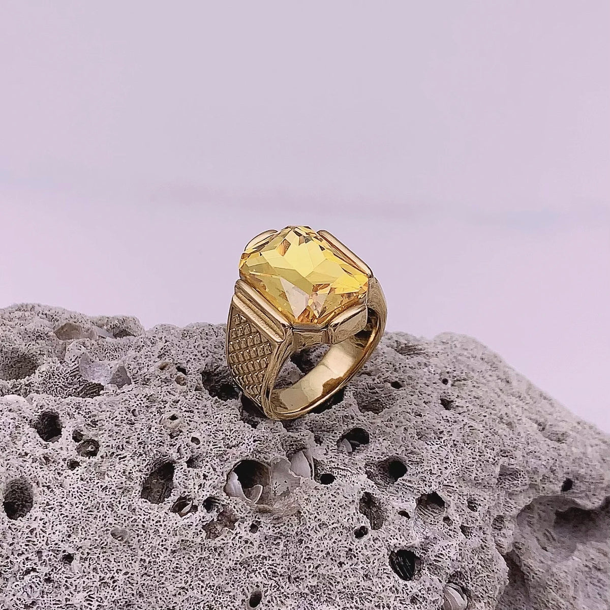 Bague Homme Acier Inoxydable Pierre Colorée – CLEVI Paris