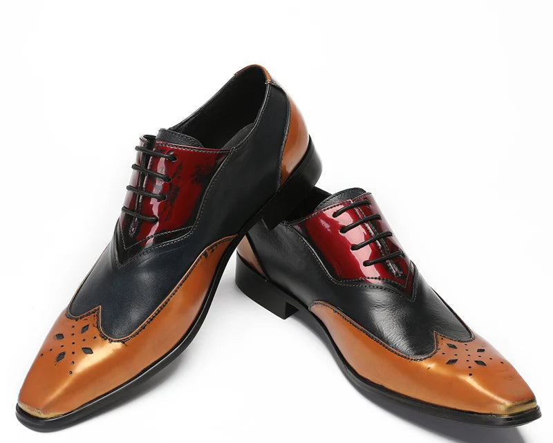 Chaussures Homme Cuir Graffiti Bout Métal Pointu Fashion – CLEVI Paris