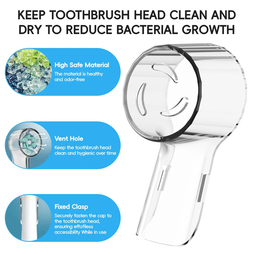 Protège-Têtes Brosse à Dents Électrique Oral-B – Compatible iO Séries &amp; Têtes Rondes Sans BPA Pack 4 ou 8 – CLEVI Paris