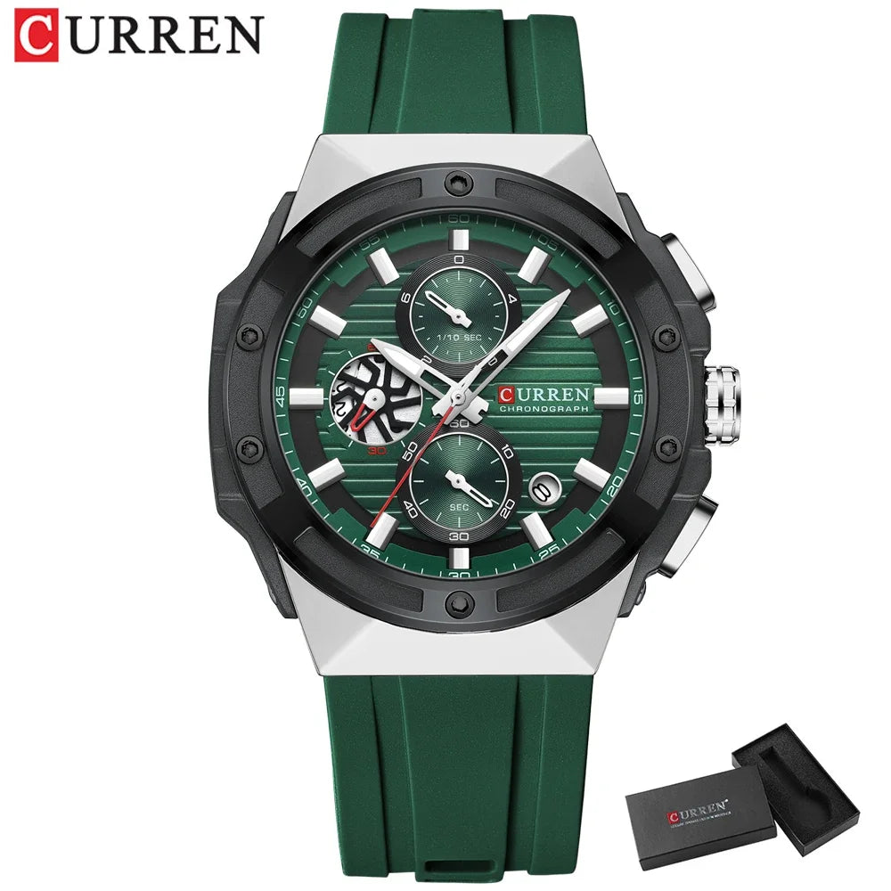 CURREN Montre Quartz Japonais Homme Sport Cadran Créatif Silicone Lumineux 45mm – CLEVI Paris