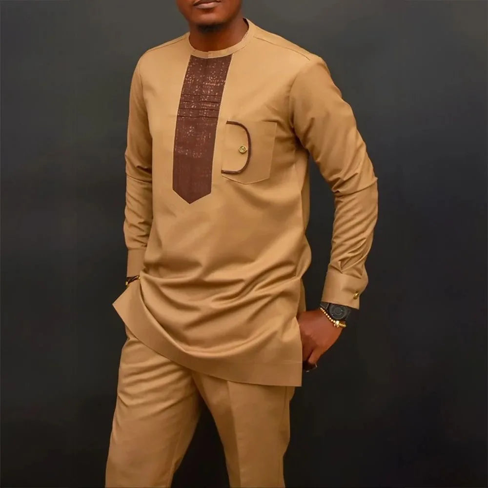 Kaftan Homme 2 Pièces Manches Longues – CLEVI Paris