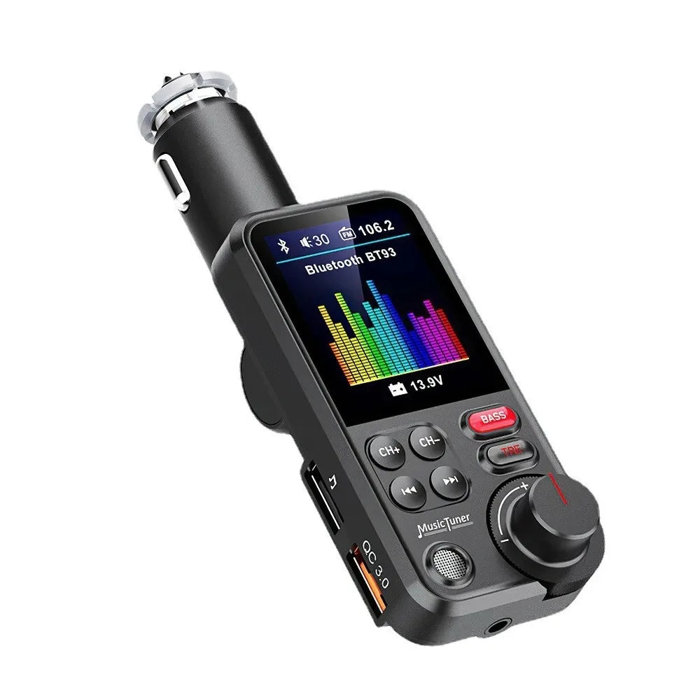Transmetteur FM Bluetooth Voiture – Charge Rapide QC3.0, Écran LED, Micro Mains-Libres, Basses/Aigus, Bluetooth 5.0