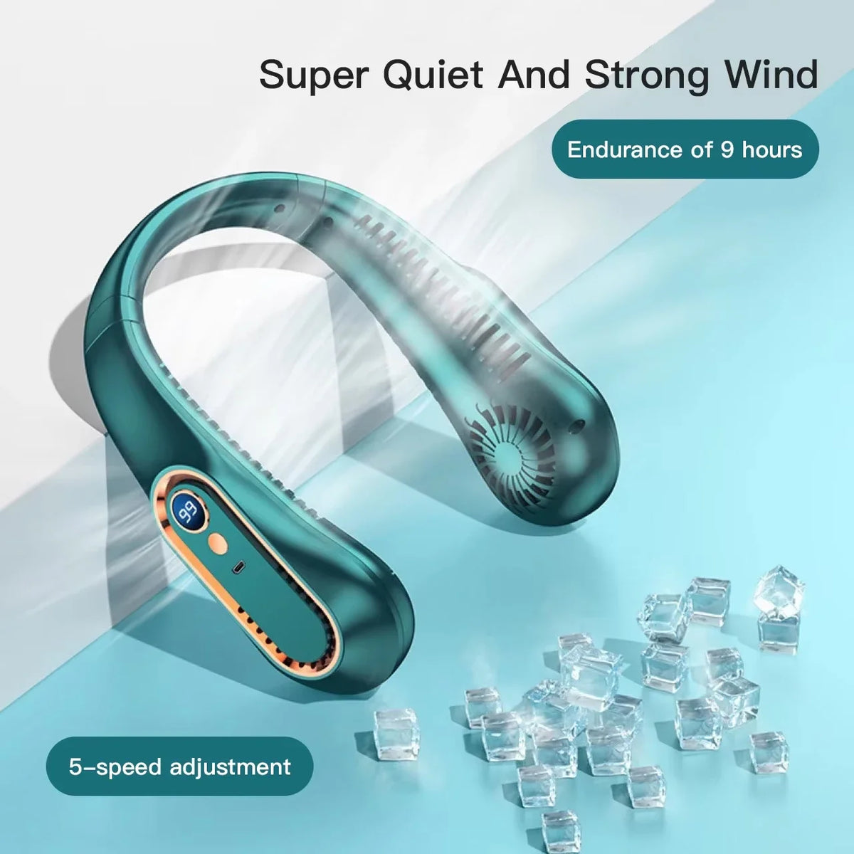 Ventilateur de cou sans pales rechargeable USB – CLEVI Paris