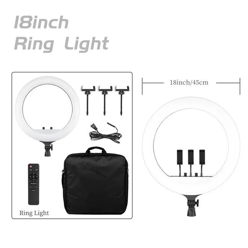 Anneau LED SH 18 pouces et supports au choix – CLEVI Paris