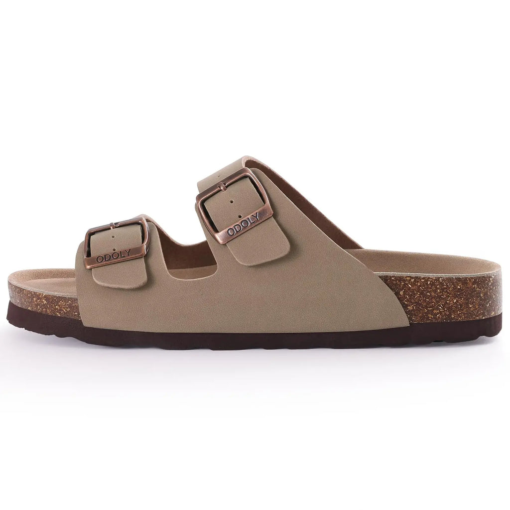 Sandales Homme Été – Cuir PU, Semelle Liège Soutien Plantaire, Slides Outdoor | 6 Coloris