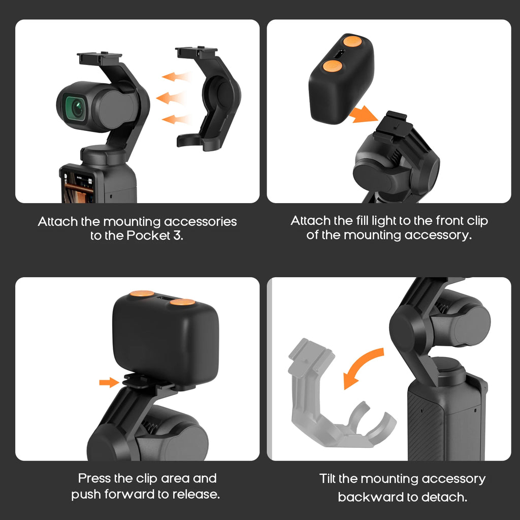 Lampe LED XJ-98 pour Osmo Pocket 3 – CLEVI Paris