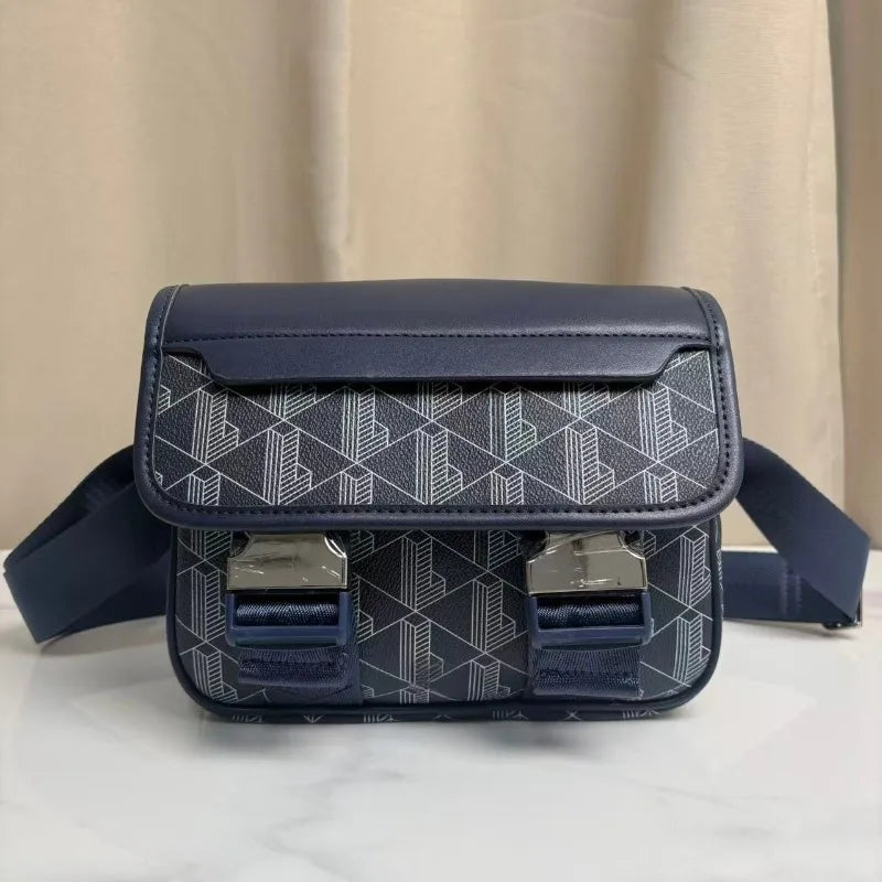 Sac Bandoulière Homme Rétro Imprimé PU Casual 21×9×18cm 9 Coloris – CLEVI Paris