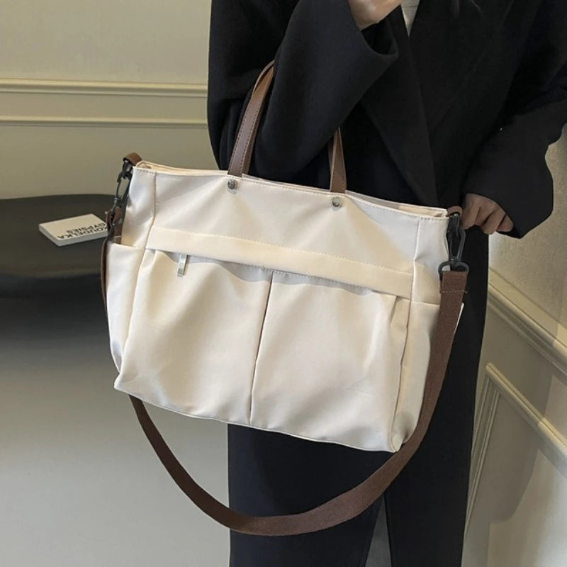 Sac Cabas Femme Nylon Grande Capacité Multi-Poches Léger Casual – CLEVI Paris