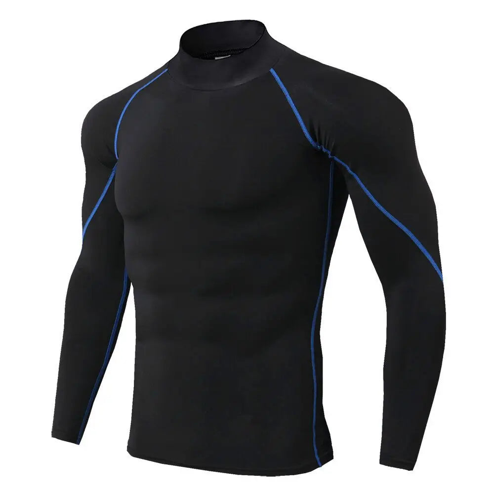 T-shirt Sport Homme Manches Longues Compression Polyester | Séchage Rapide, Running & Fitness, Tailles M à 3XL – CLEVI Paris