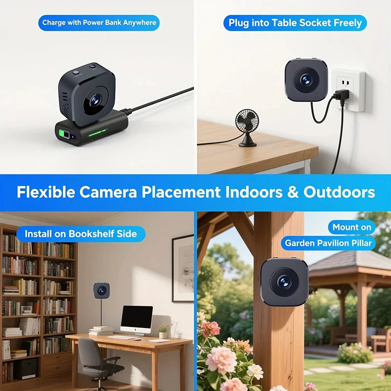 Mini Caméra Surveillance WiFi 4MP Vision Nocturne Détection Mouvement IP66 – CLEVI Paris