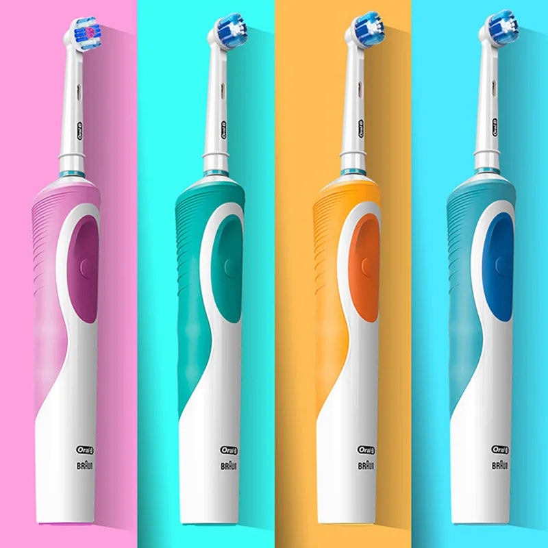 Brosse à Dents Électrique Oral-B Vitality D12 – Rotation 3D, Têtes FlexiSoft, IPX7, 7 Jours d'Autonomie – Têtes Offertes