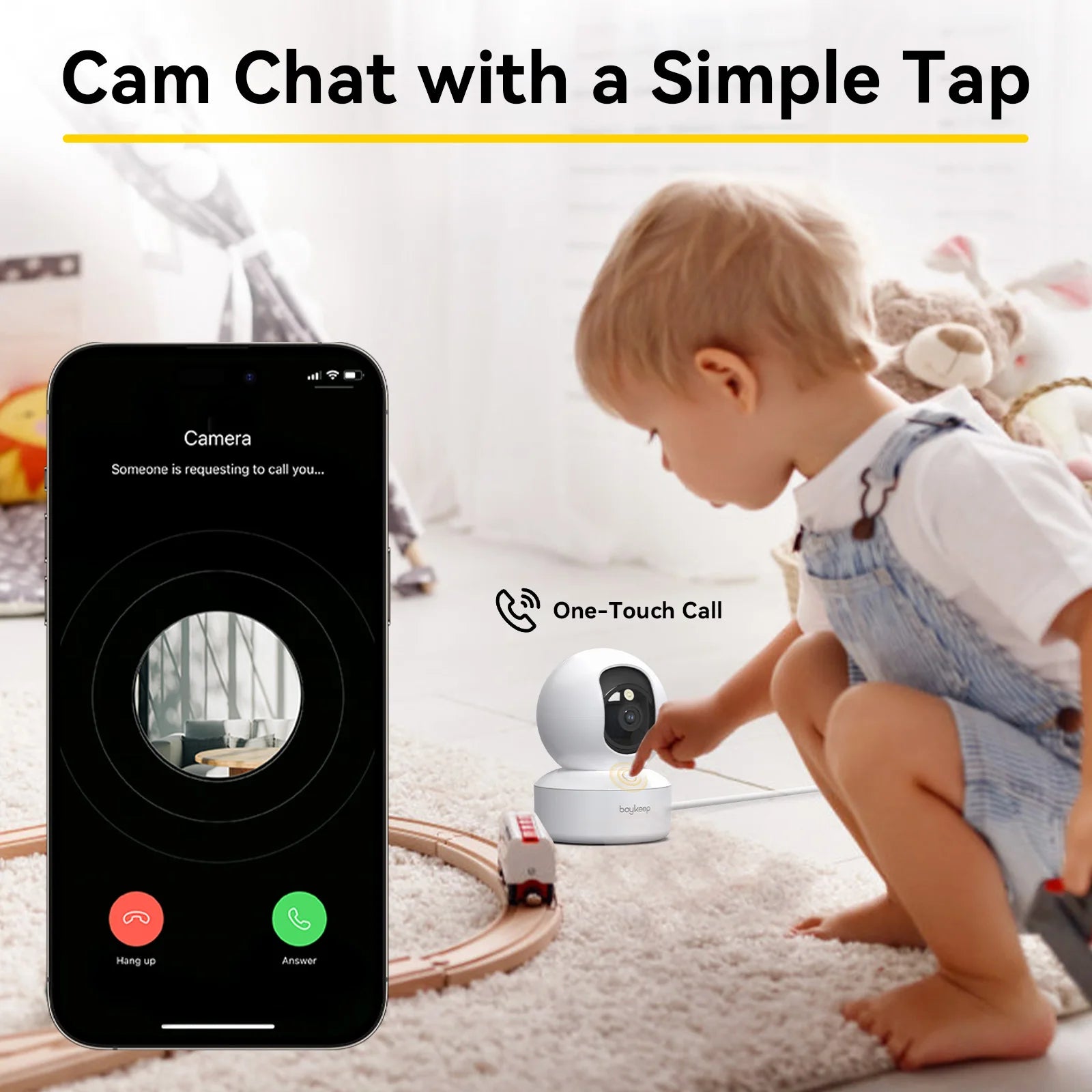 Caméra Dôme Intérieure 3MP WiFi Dual-Band 360° Suivi Auto Vision Nocturne – CLEVI Paris