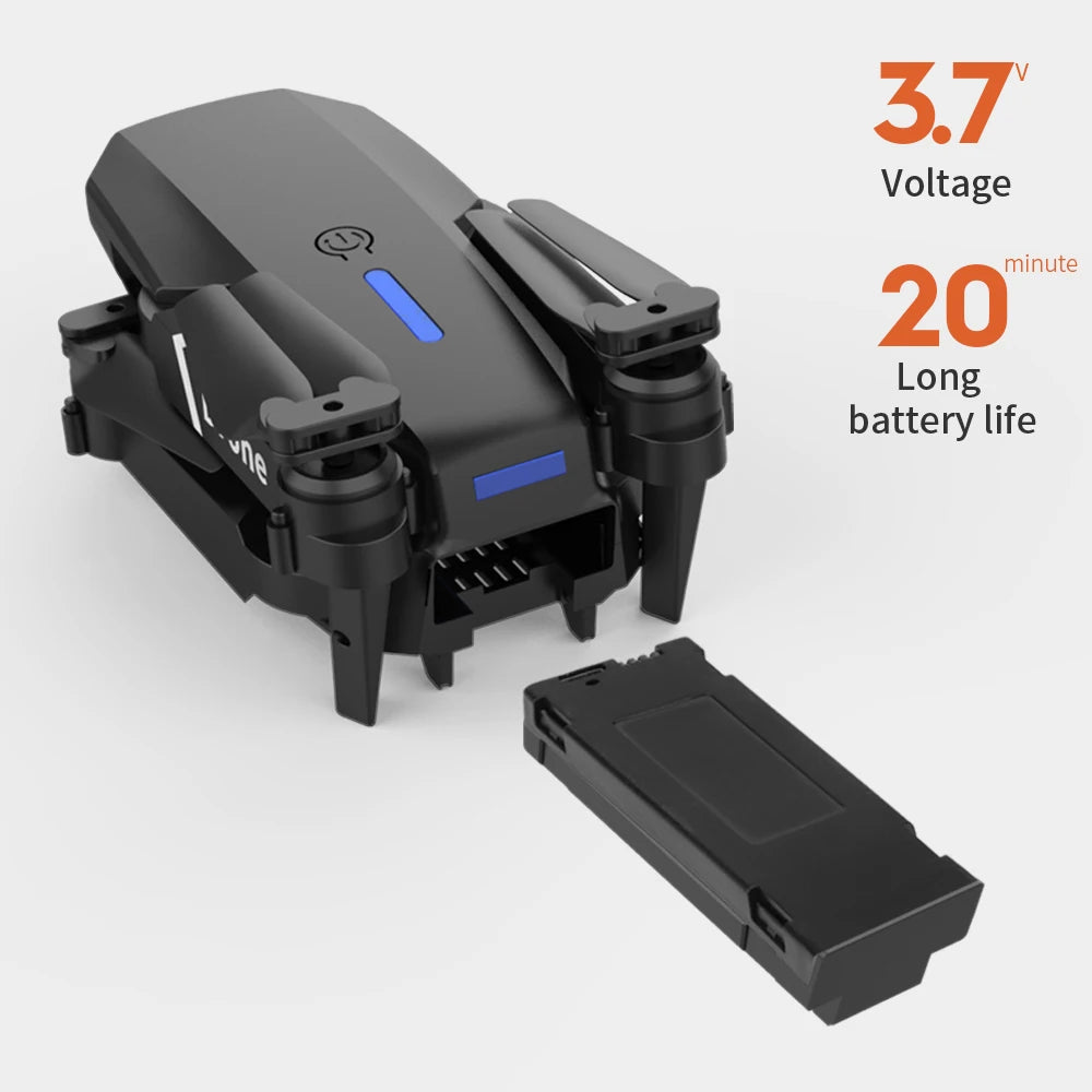 Mini Drone Pliable E88 PRO – FPV WiFi, Maintien d'Altitude, Mode Sans Tête & Vol en Trajectoire – CLEVI Paris
