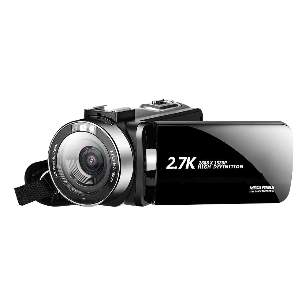 Caméscope Vlog 2,7K 48MP Infrarouge Zoom 16x Écran LCD 3" WiFi – CLEVI Paris