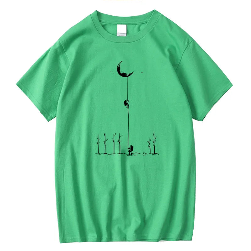 T-Shirt Homme Imprimé Astronaute Hip-Hop Coupe Loose Col Rond 11 Coloris – CLEVI Paris