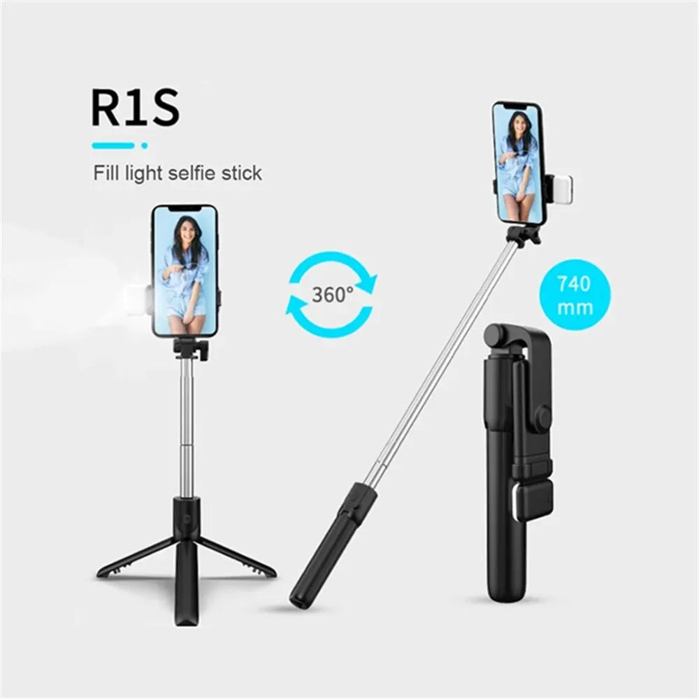 Perche selfie R1 Bluetooth avec éclairage – CLEVI Paris