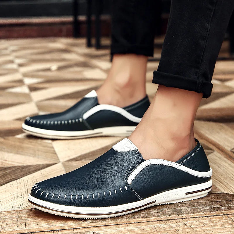 Mocassins Homme Cuir Véritable Ajourés Respirants Imperméables Slip-On Été Casual Conduite 6 Coloris Pointures 38–44 – CLEVI Paris