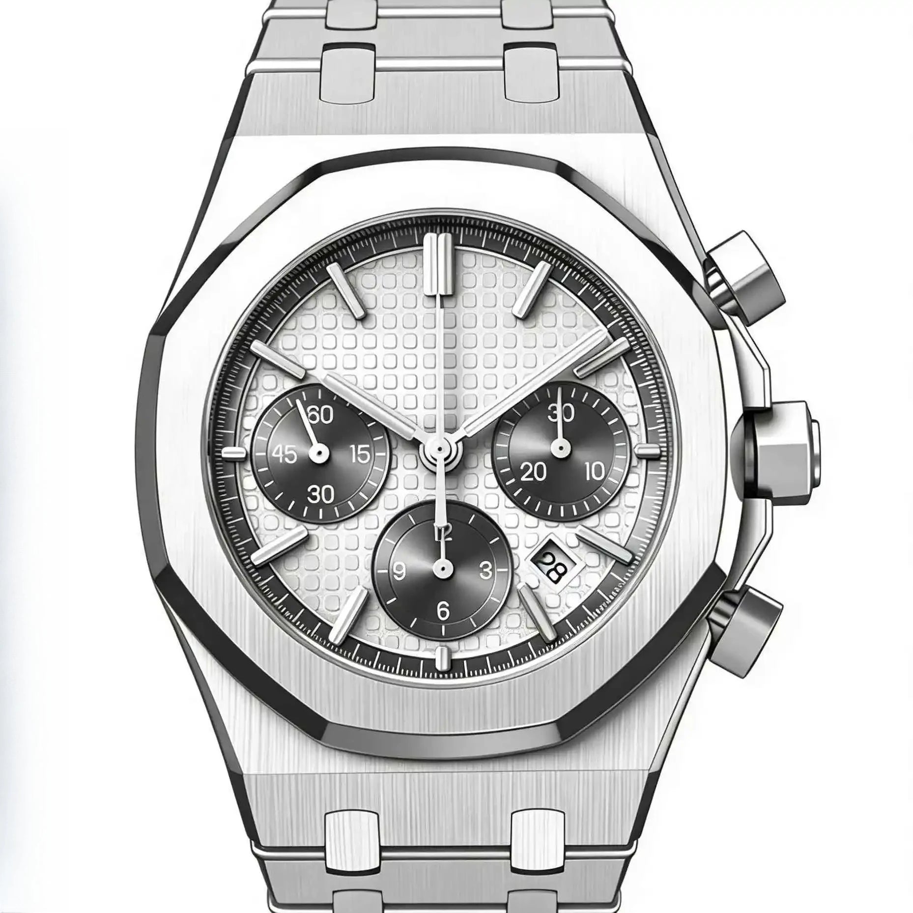 Montre Homme 42mm Acier 904L Mouvement Quartz Style Luxe – CLEVI Paris