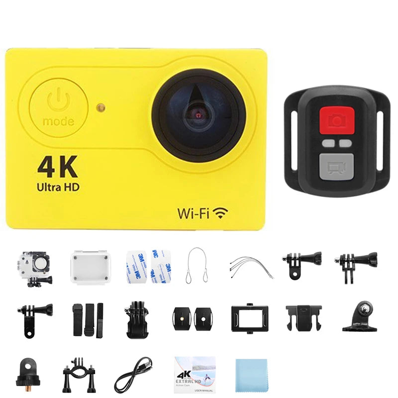Caméra Action 4K Fomscvka – 1080P/60fps, WiFi, Étanche, Écran 2", Télécommande, 8 Coloris, microSD en Option