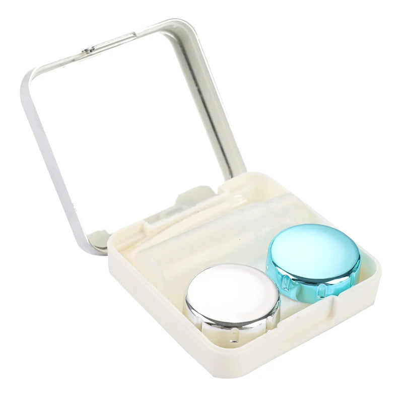 Boîtier à Lentilles de Contact Carré Portable | Kit Complet avec Pince, Ventouse & Miroir | 8 Coloris – CLEVI Paris