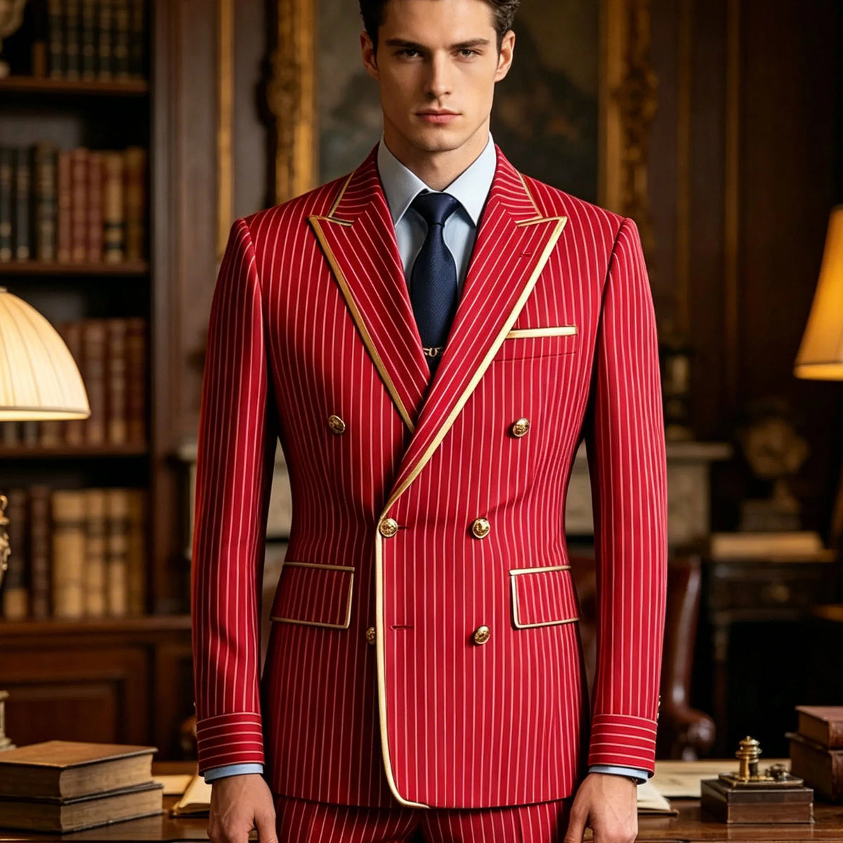 Blazer Croisé Homme Rayures Fines – CLEVI Paris