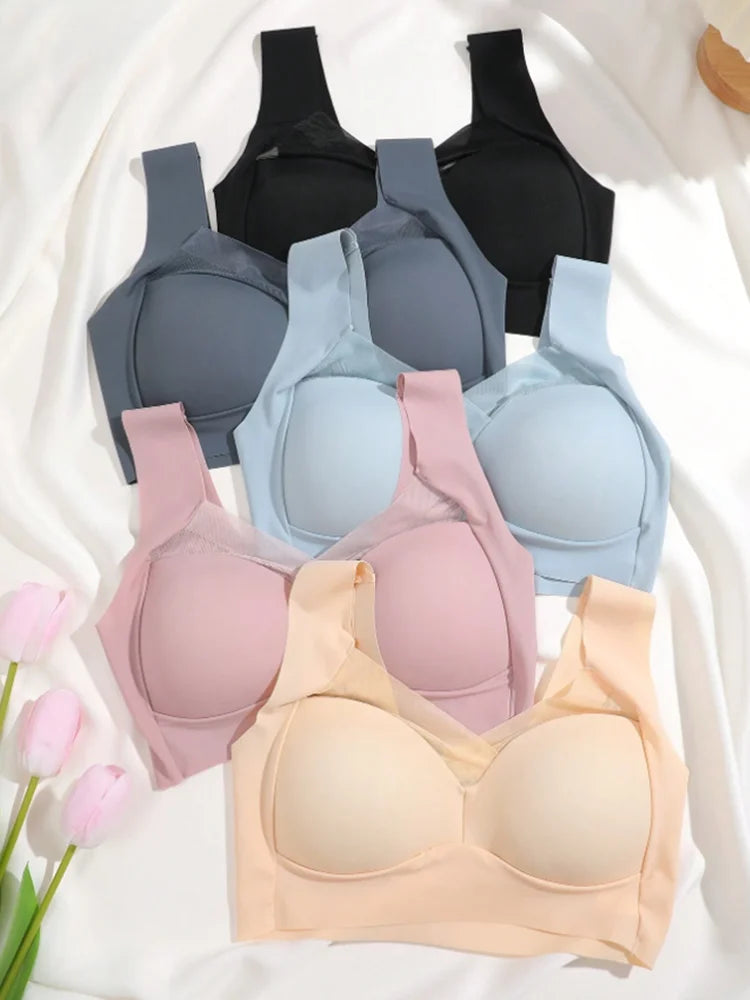 Lot de 3 Soutiens-Gorge Sport Sans Armature | Dentelle, Sans Coutures, Grande Taille – CLEVI Paris