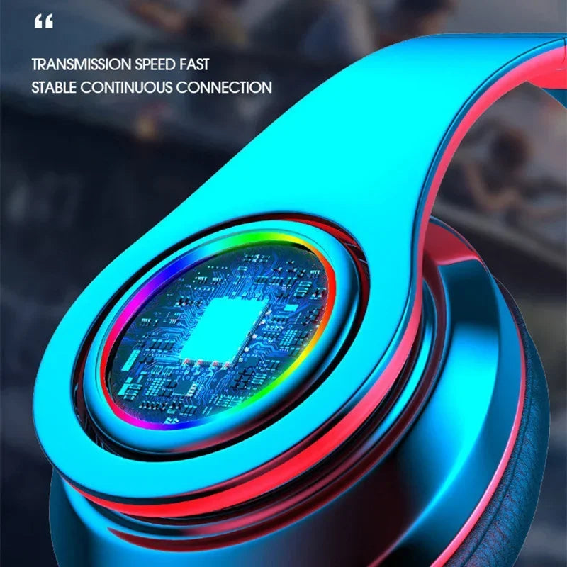 Casque Bluetooth Pliable Vghoqget – ANC, Micro, LED RGB, TF/FM, Filaire & Sans Fil, 8H