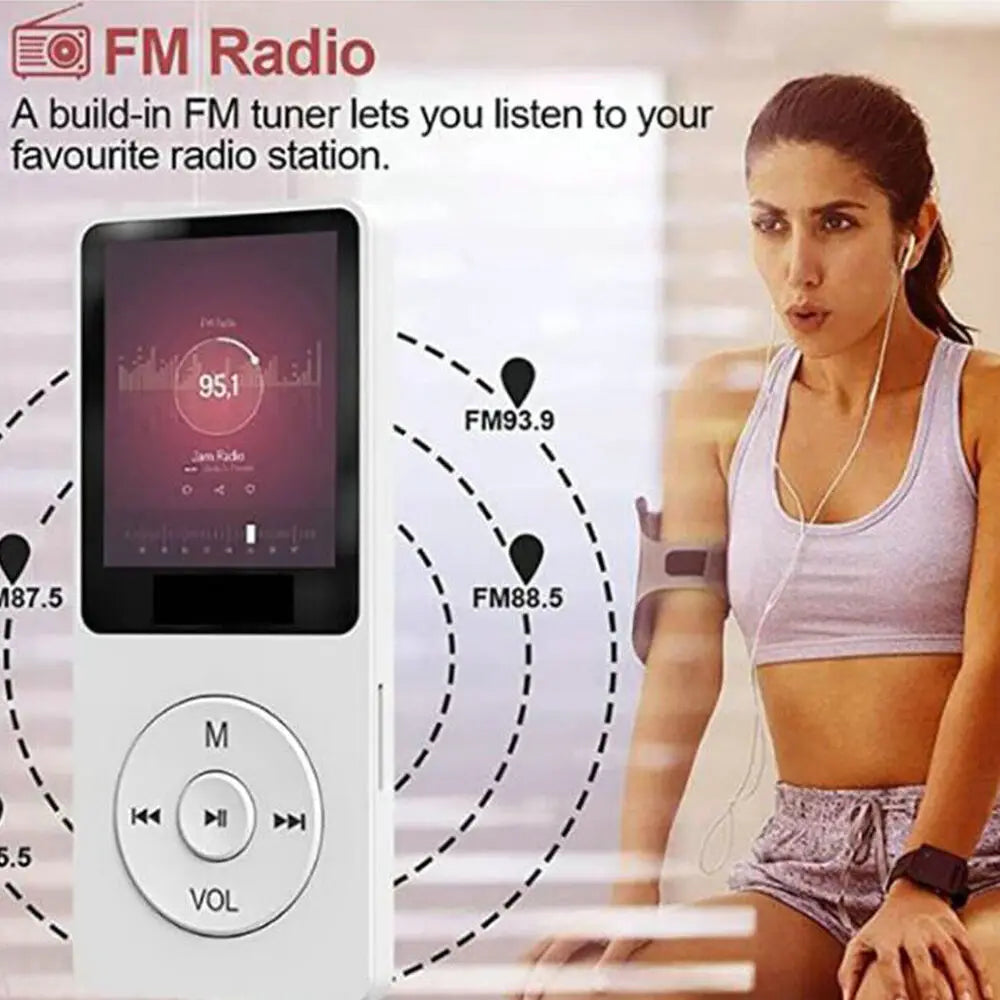 Lecteur MP3 Sport Bluetooth – Mini Walkman MP4, Radio FM & Enregistreur | 128 Go