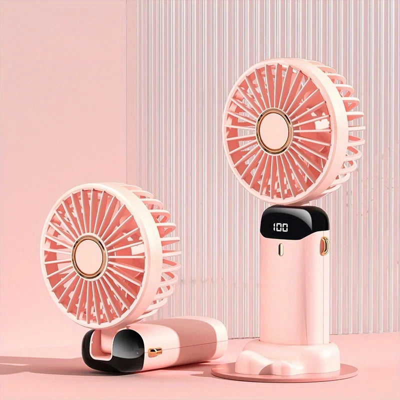 Ventilateur à main 3-en-1, 5 vitesses, LED – CLEVI Paris