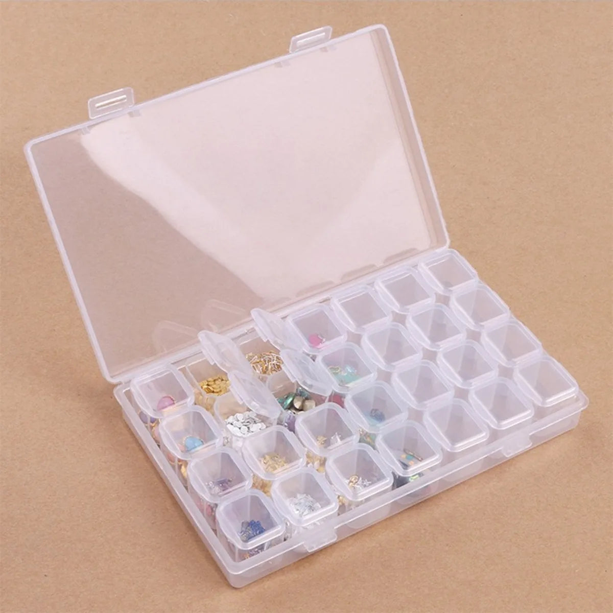 Boîte de Rangement Plastique à Compartiments | 28 ou 56 Cases, Bijoux, Perles, Nail Art & DIY – CLEVI Paris