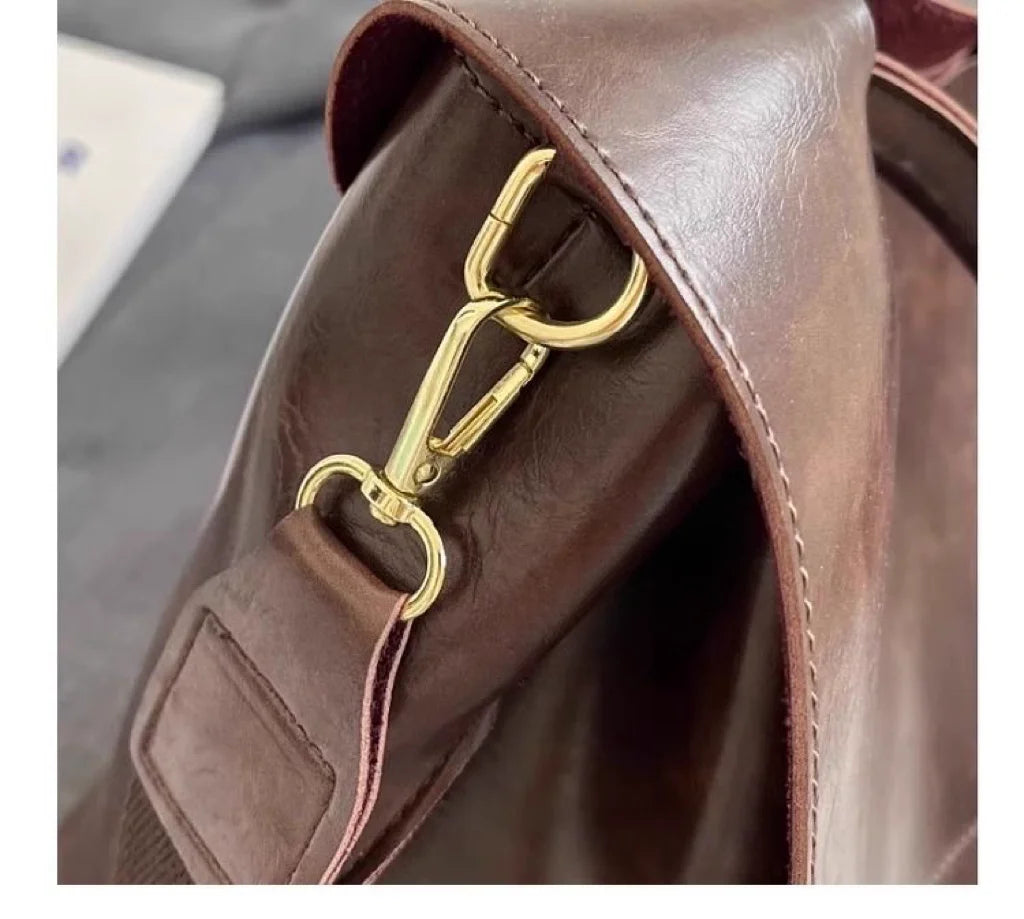 Sac Rabat PU Souple Grande Capacité Femme Épaule & Croisé Vintage – CLEVI Paris
