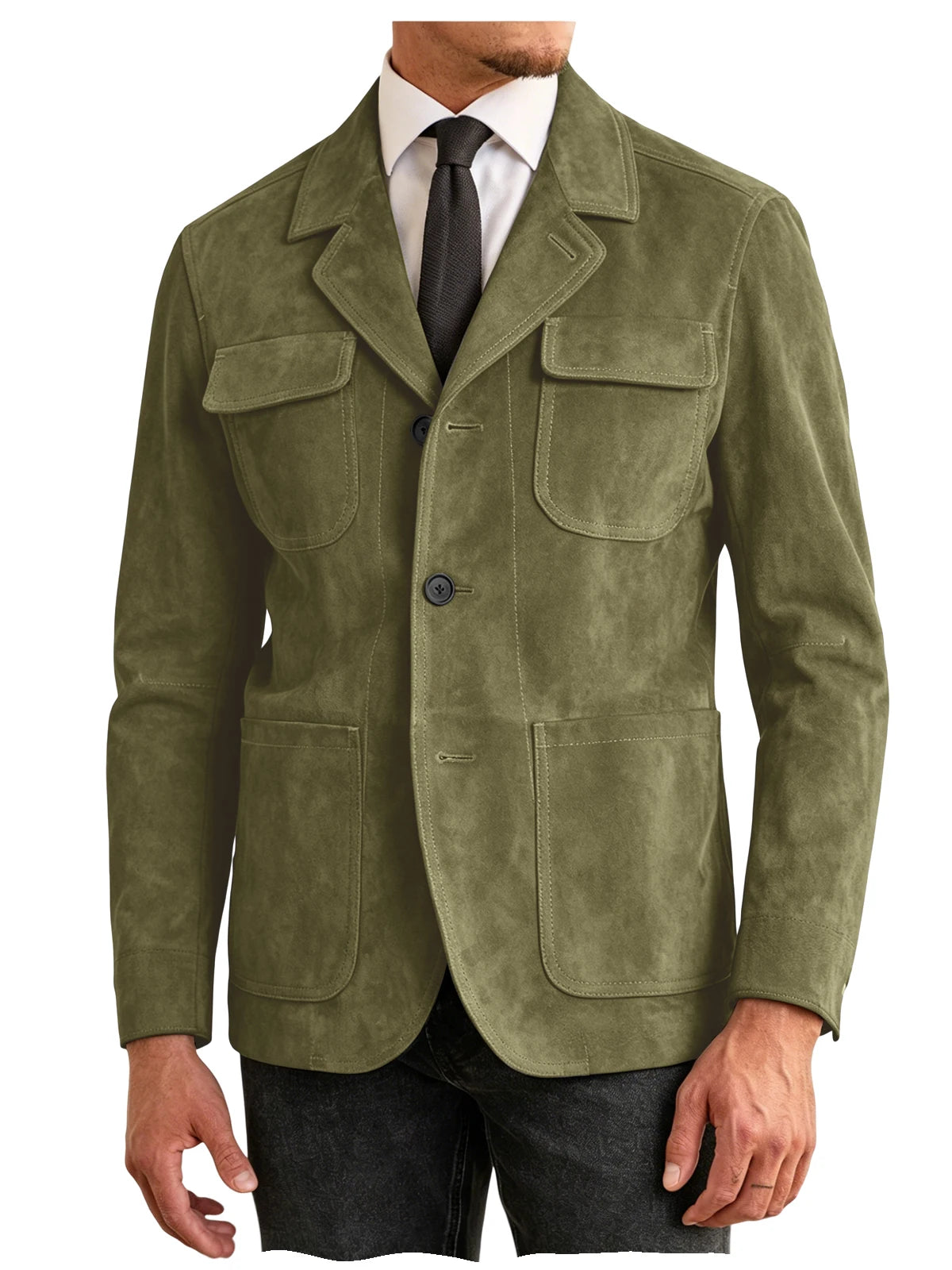 Veste Safari Suédine Homme – CLEVI Paris