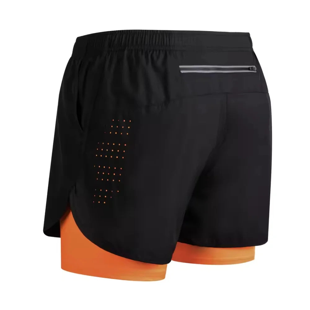 Short Homme 2-en-1 Double Couche Séchage Rapide Sport Running – CLEVI Paris
