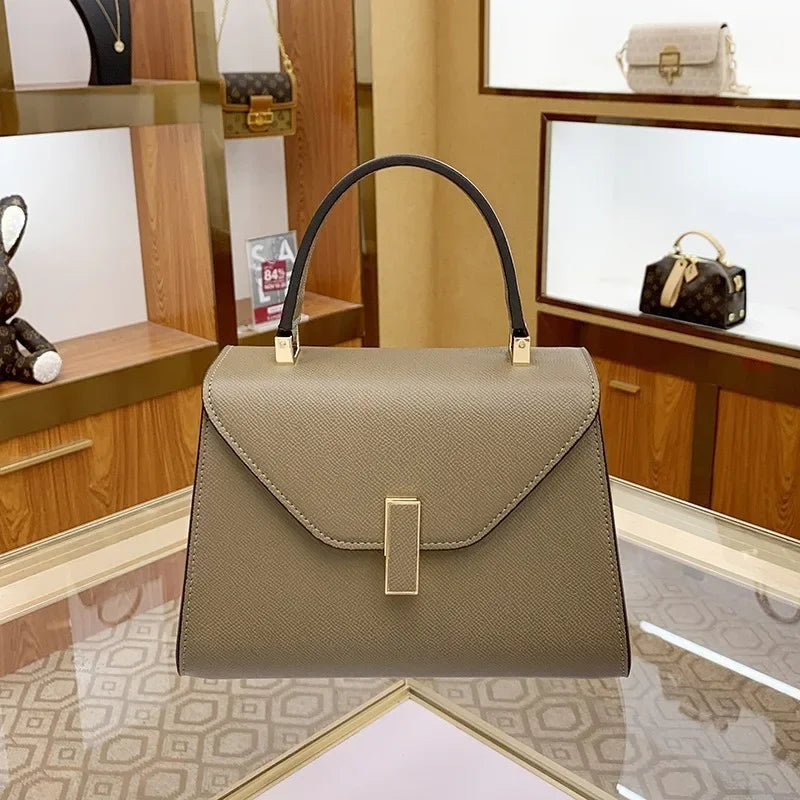 Sac à Main Femme en PU – Satchel Bandoulière Épaule | 7 Coloris | 2 Tailles | Rose, Bleu, Noir, Blanc...