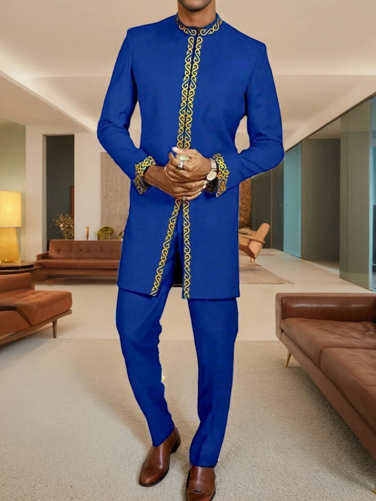 Ensemble 2 Pièces Style Africain Homme – CLEVI Paris