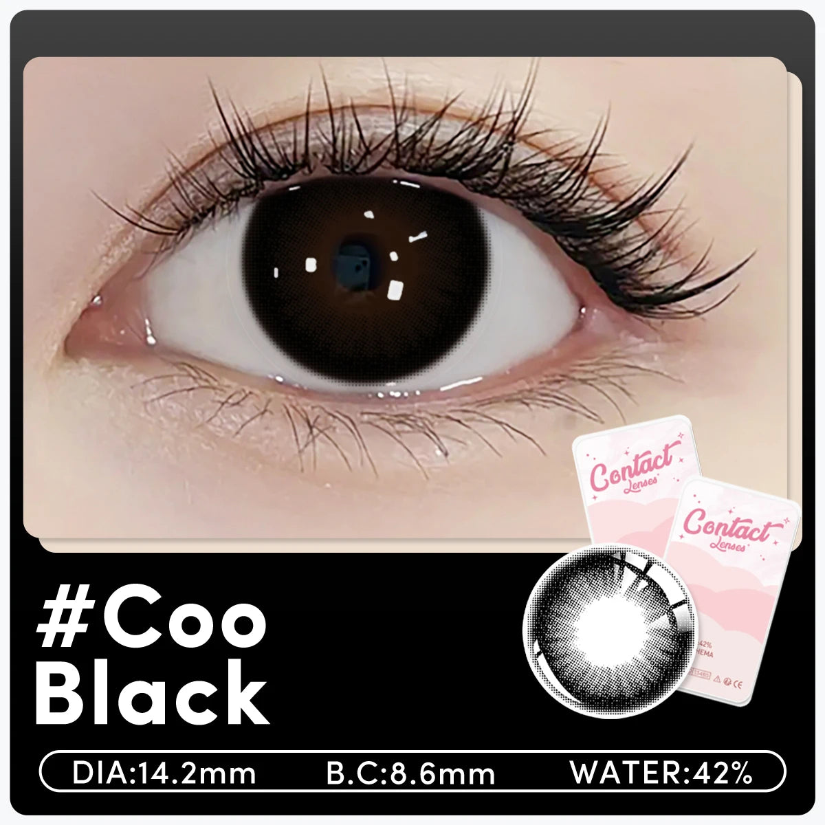 Lentilles de Contact Colorées UYAAI sans Correction – 14 Teintes, Port Annuel