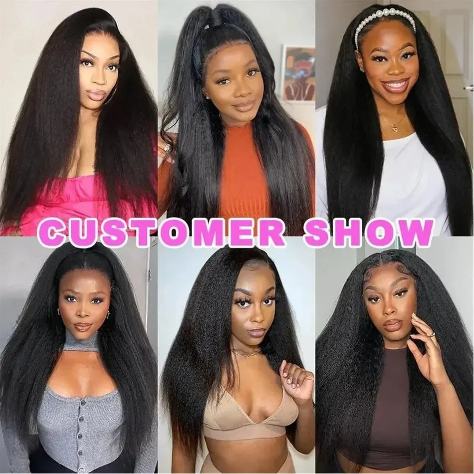 Half Wig Kinky Straight Cheveux Humains — CLEVI Paris