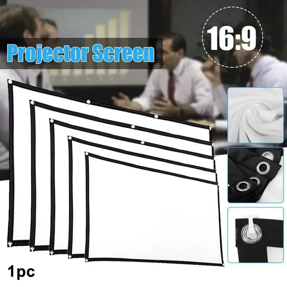 Toile de Projection à Suspendre 16:9 Grise – Anti-Lumière, 60 à 150 Pouces, Home Cinéma & Extérieur – CLEVI Paris