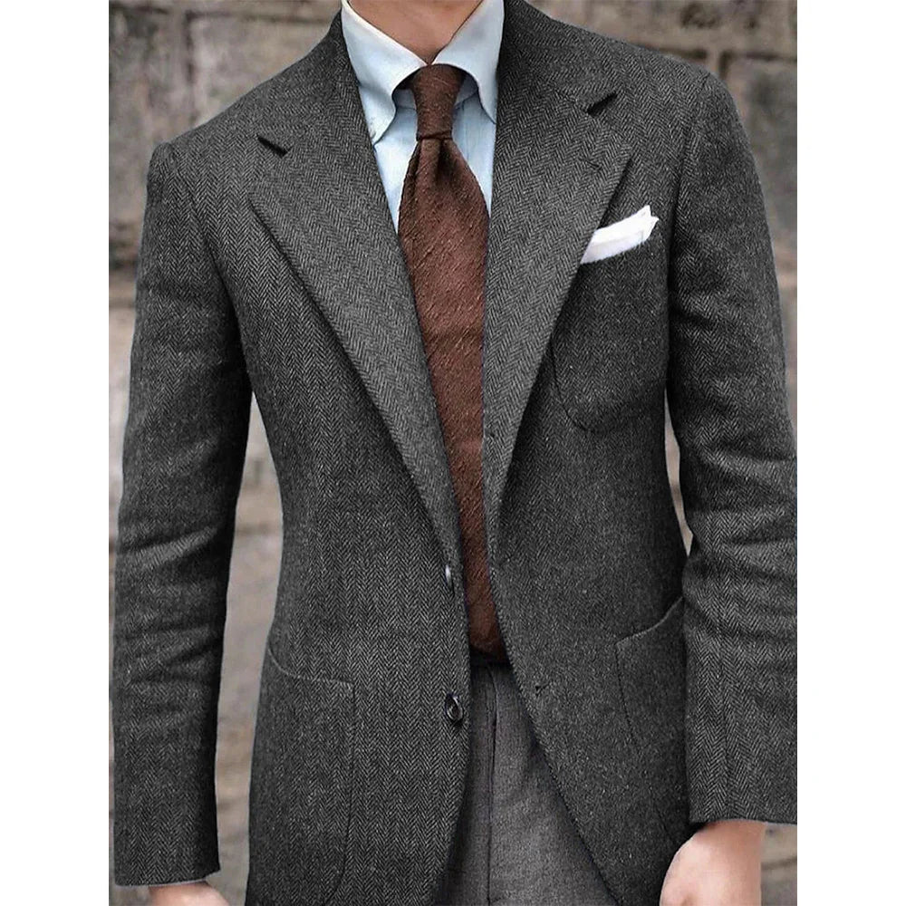 Blazer homme à chevrons simple boutonnage – CLEVI Paris