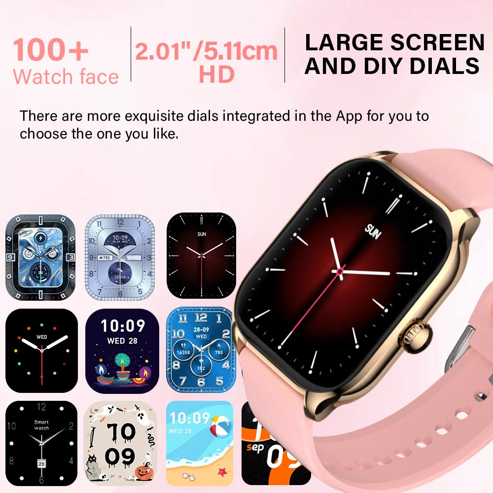 LAXASFIT H9 Plus Montre Connectée Sport — Écran 2.01" HD, Bluetooth, Appels, Cardio, SpO2 | CLEVI Paris