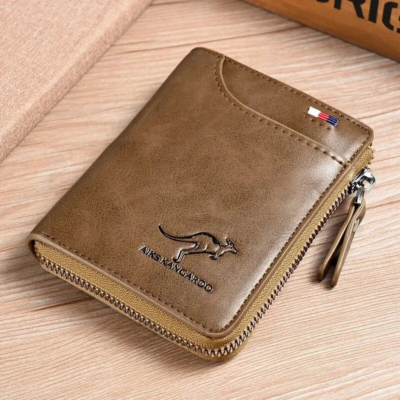 Portefeuille Homme Cuir PU Anti-RFID — Porte-Cartes Business, Fermeture Éclair, 3 Coloris | CLEVI Paris