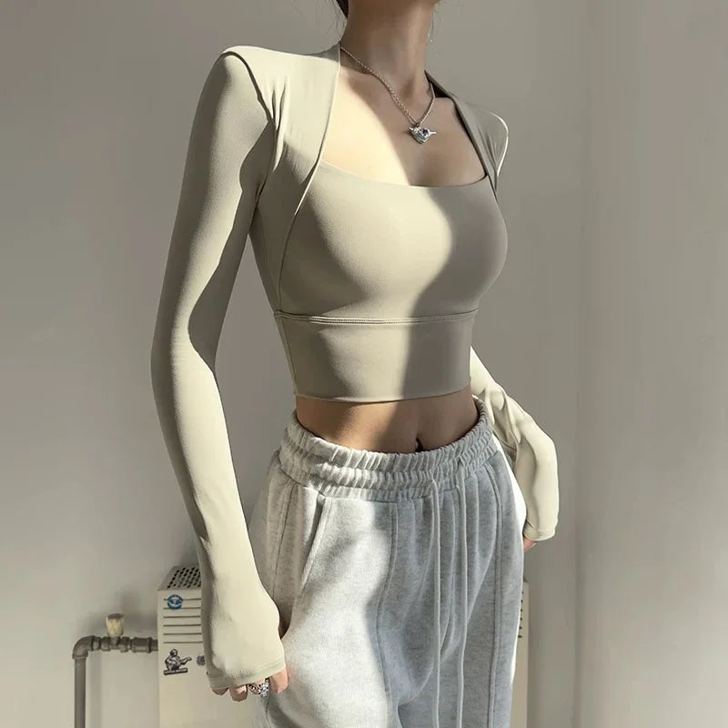 Top Sport Manches Longues Femme Respirant — CLEVI Paris