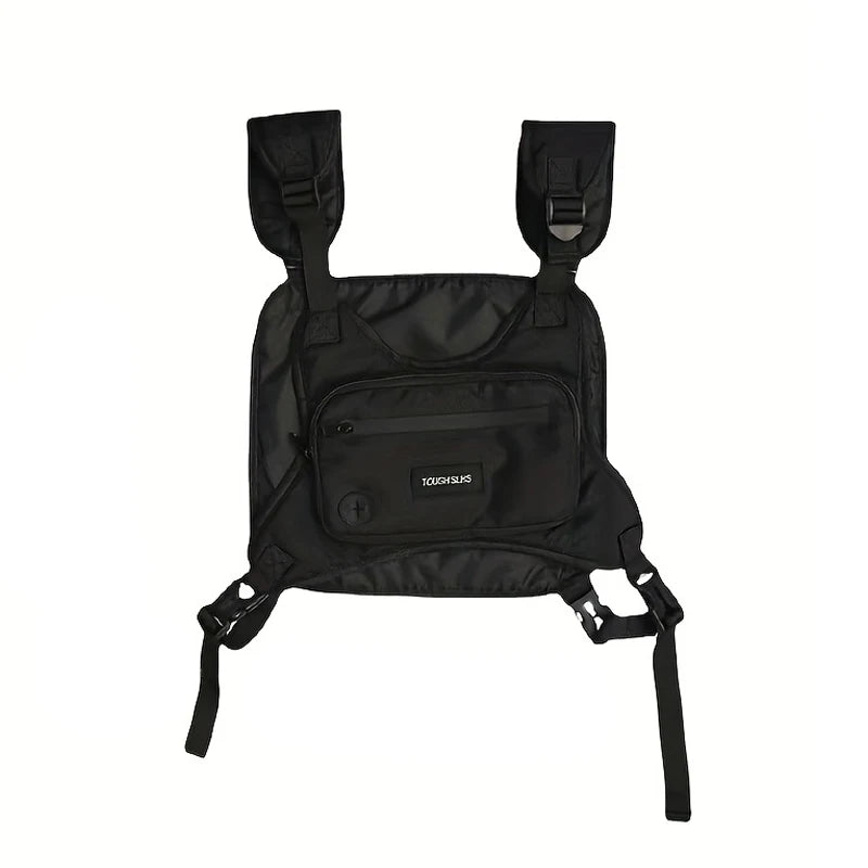 Sac Poitrine Banane Homme Oxford — Streetwear Hip-Hop, Grande Capacité, Tactique, Noir | CLEVI Paris