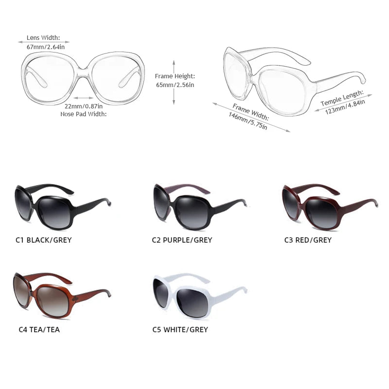 Lunettes de Soleil Rondes Oversize Polarisées Dégradé UV400 Femme – CLEVI Paris