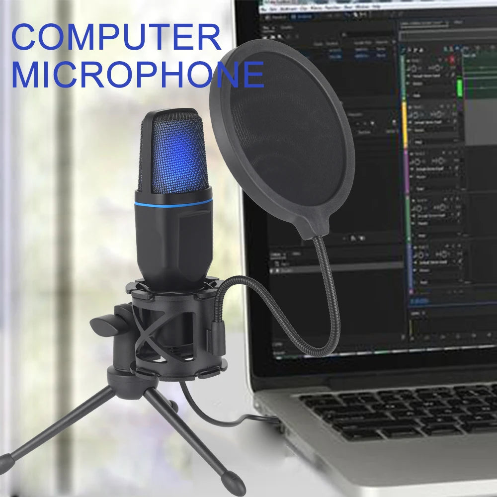 Microphone à Condensateur USB RGB AOIEUUAI | Filaire, Gaming, Podcast & Streaming, PC & Laptop – CLEVI Paris